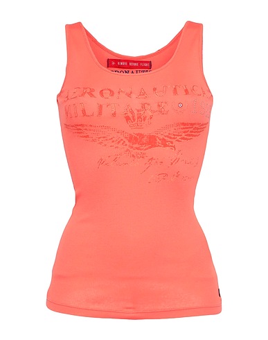 AERONAUTICA MILITARE Tank top Orange 92% Cotton, 8% Elastane