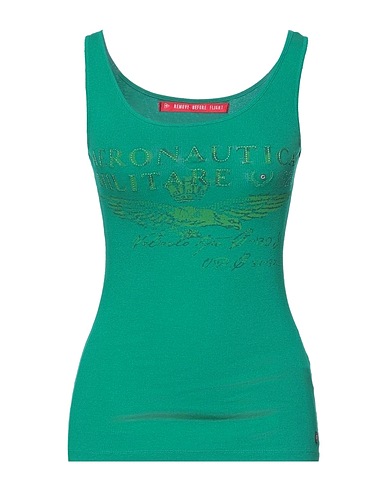 AERONAUTICA MILITARE Tank top Green 92% Cotton, 8% Elastane