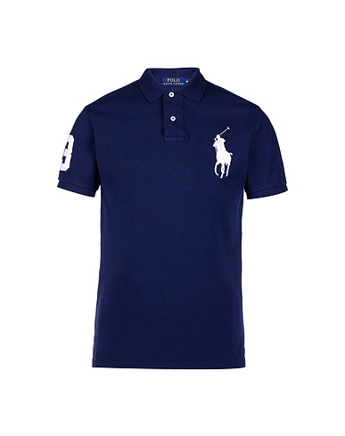 POLO RALPH LAUREN Polo Custom Fit Big PP Polo
 Bleu nuit 100% Coton