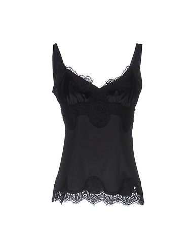 DOLCE&GABBANA Camisole Nero 67% Seta, 24% Cotone, 6% Poliammide, 3% Elastan