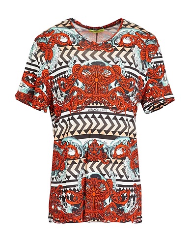 VERSACE JEANS T-shirt Rust 100% Viscose