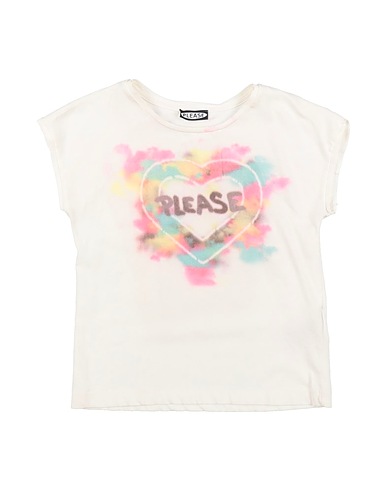 PLEASE T-shirt Ivory 100% Cotton