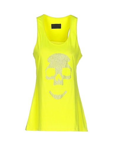 PHILIPP PLEIN Canotta Verde lime 100% Cotone