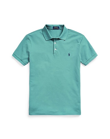 POLO RALPH LAUREN Polo shirt Slim fit cotton mesh Polo shirt
 Sage green 97% Cotton, 3% Elastane