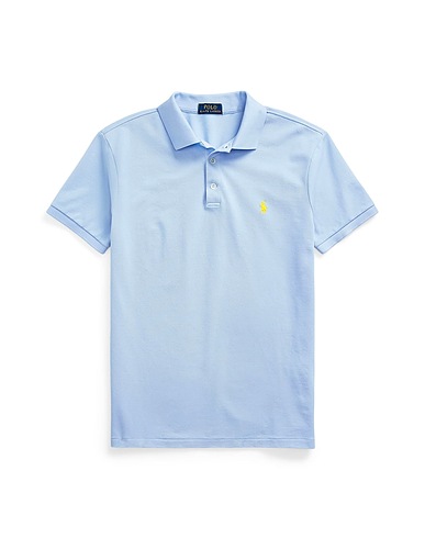 POLO RALPH LAUREN ポロシャツ Slim fit cotton mesh Polo shirt
 スカイブルー コットン 97% / ポリウレタン 3%
