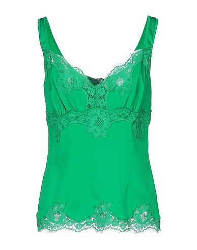 DOLCE&GABBANA Top Green 92% Silk, 8% Elastane