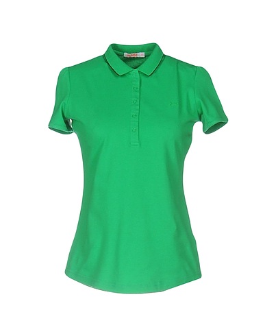 SUN 68 Polo shirt Green 95% Cotton, 5% Elastane