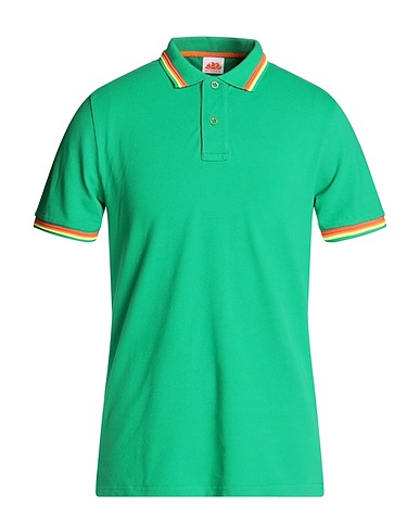 SUNDEK Polo shirt Emerald green 92% Cotton, 8% Elastane