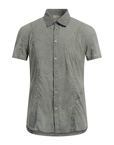 ERMANNO DI ERMANNO SCERVINO Solid colour shirt Military green 64% Cotton, 33% Polyamide, 3% Elastane