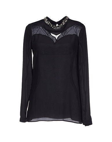 BYBLOS Silk top Black 100% Silk, Polyamide