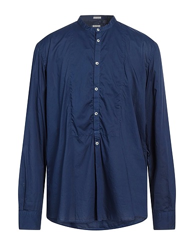 MASSIMO ALBA Solid color shirt Navy 100% Cotton