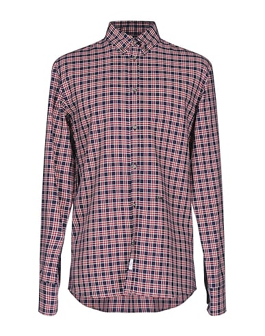 DSQUARED2 Checked shirt Midnight blue 80% Cotton, 20% Wool