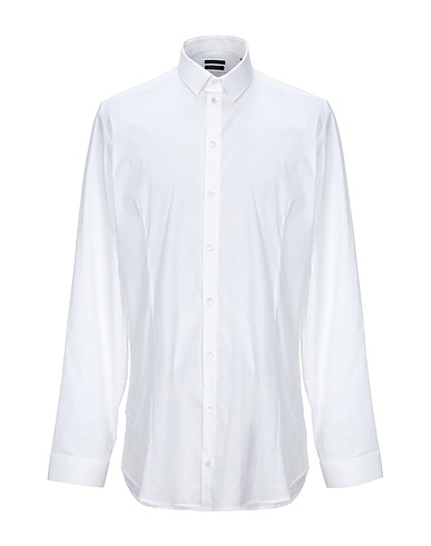 PATRIZIA PEPE Solid colour shirt White 67% Cotton, 27% Polyamide, 6% Elastane