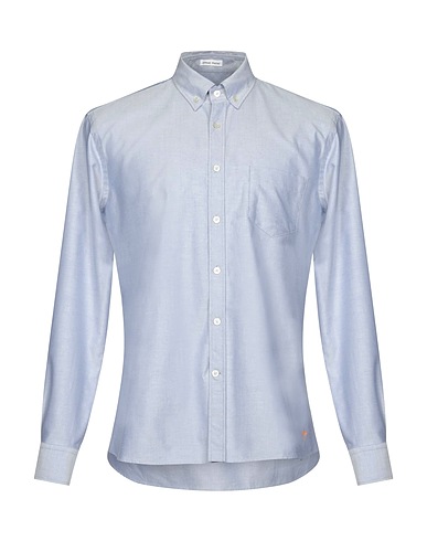 TOMAS MAIER Camicia tinta unita Celeste 100% Cotone