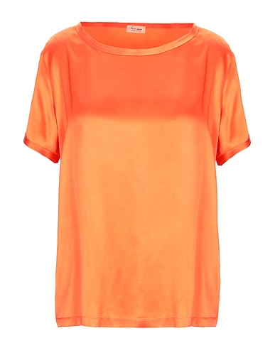 HER SHIRT HER DRESS Top Orange 94% Silk, 6% Lycra®