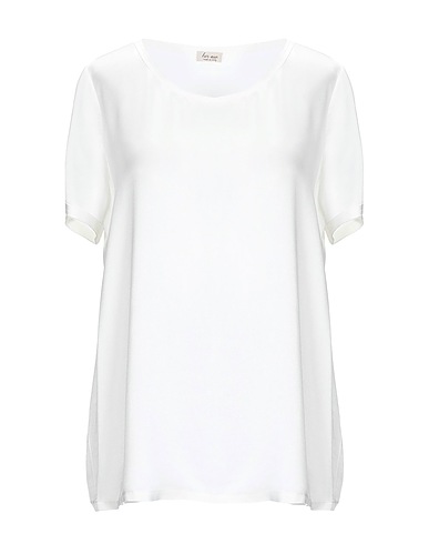 HER SHIRT HER DRESS Top White 94% Silk, 6% Lycra®