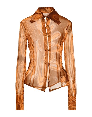 RICHMOND X Patterned shirts & blouses Dark brown 100% Silk