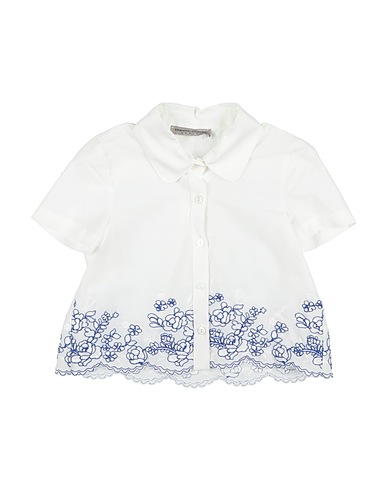 ERMANNO SCERVINO JUNIOR Patterned shirts & blouses White 72% Cotton, 25% Polyamide, 3% Elastane, Viscose, Polyester