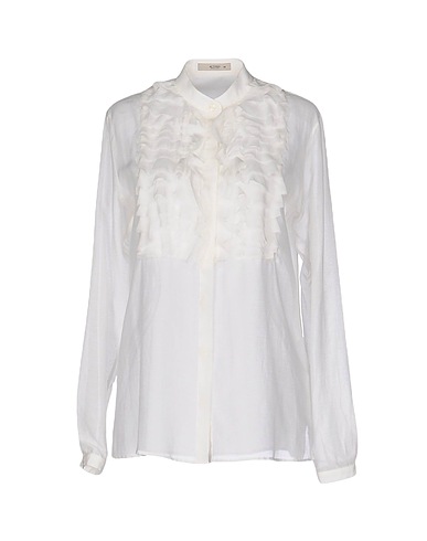 ETRO Solid color shirts & blouses White 66% Cotton, 34% Silk