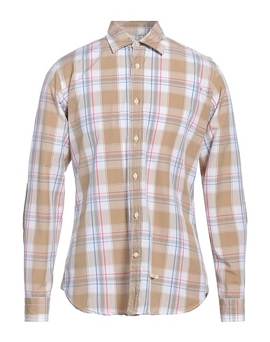 TINTORIA MATTEI 954 Checked shirt Sand 100% Cotton