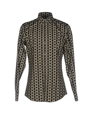 DOLCE&GABBANA Patterned shirt Khaki 100% Cotton