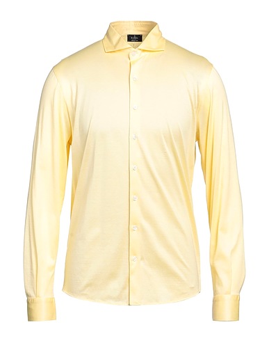 BARBA Napoli Solid colour shirt Pastel yellow 100% Cotton