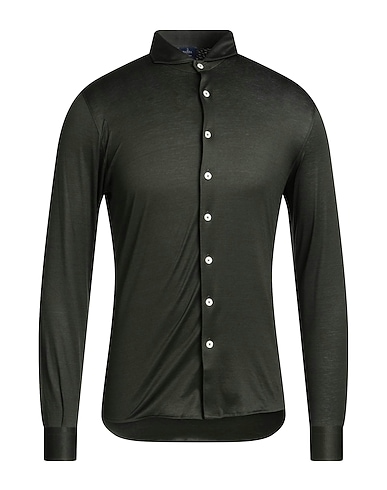BARBA Napoli Camicia tinta unita VERDE SCURO 100% Cotone