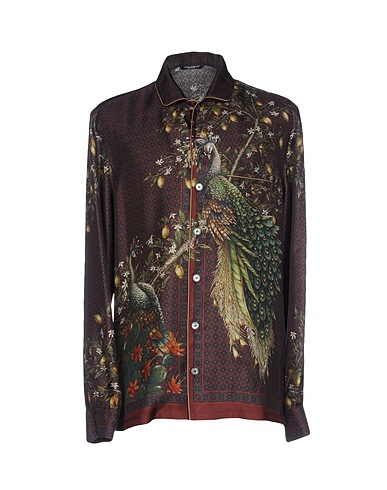 DOLCE&GABBANA Patterned shirt Burgundy 100% Silk