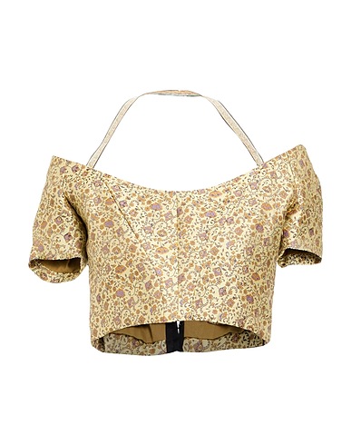ETRO Top spalle scoperte Beige 58% Cotone, 42% Seta