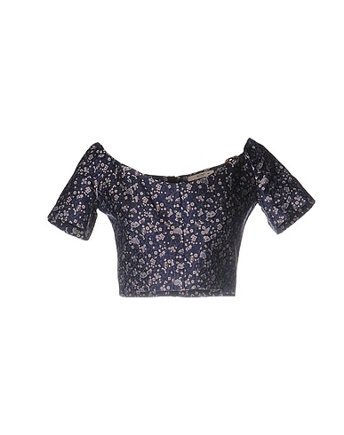 ETRO Top spalle scoperte Blu notte 58% Cotone, 42% Seta