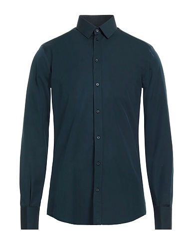 DOLCE&GABBANA Solid color shirt Deep teal 68% Cotton, 32% Silk