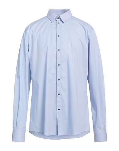 DOLCE&GABBANA Solid color shirt Light blue 97% Cotton, 3% Elastane