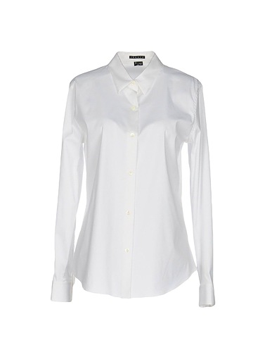 THEORY Solid colour shirts & blouses White 72% Cotton, 23% Nylon, 5% Lycra®