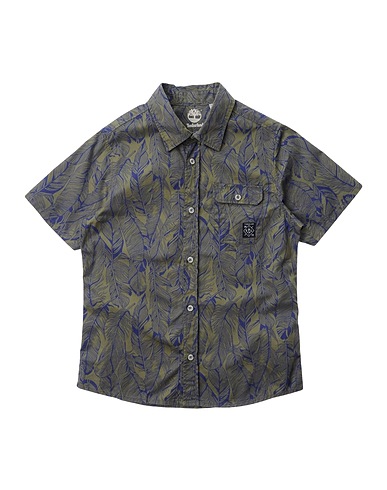 TIMBERLAND Patterned shirt Military green 100% Cotton