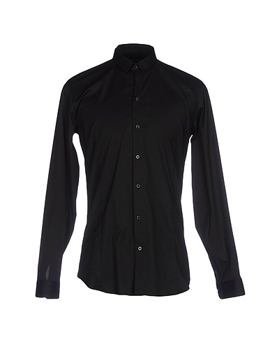 PATRIZIA PEPE Solid color shirt Black 70% Cotton, 27% Polyamide, 3% Elastane