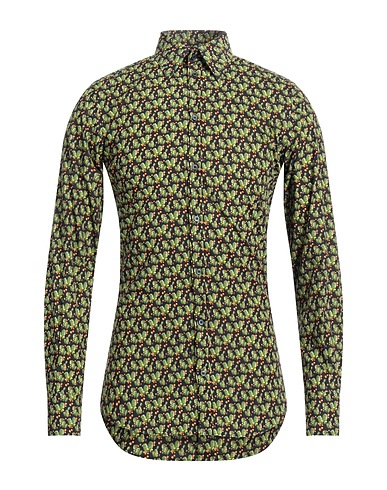 DOLCE&GABBANA Patterned shirt Military green 100% Cotton