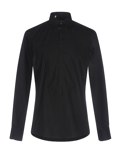 DOLCE&GABBANA Μονόχρωμο πουκάμισο Μαύρο 100% Βαμβάκι