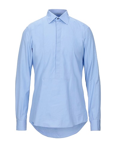 DOLCE&GABBANA Camicia tinta unita Celeste 100% Cotone