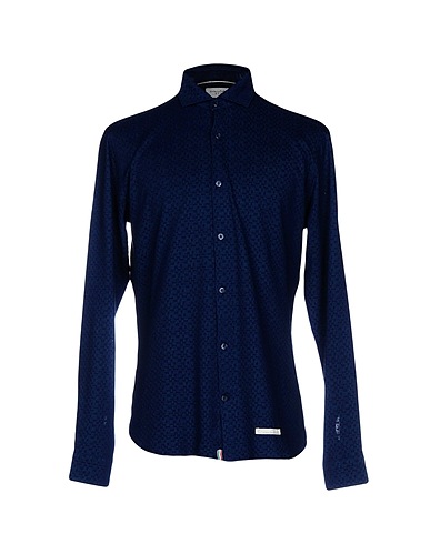 TINTORIA MATTEI 954 Patterned shirt Midnight blue 100% Cotton