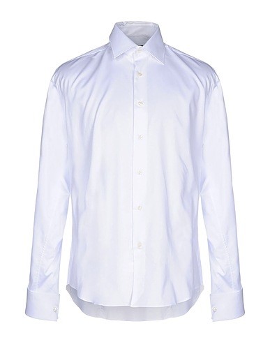 BRIAN DALES Camicia tinta unita Bianco 100% Cotone