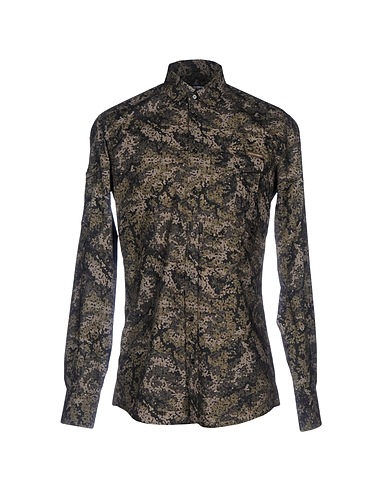 DOLCE&GABBANA Patterned shirt Dark green 100% Cotton