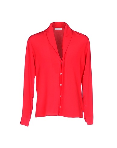ETRO Solid color shirt Red 100% Silk