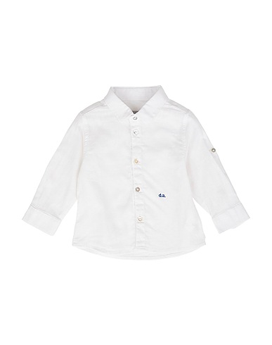 DANIELE ALESSANDRINI Solid colour shirt White 55% Linen, 45% Cotton