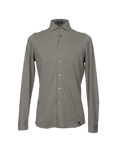 DRUMOHR Solid color shirt Grey 100% Cotton