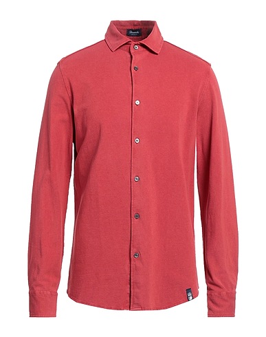 DRUMOHR Solid color shirt Tomato red 100% Cotton
