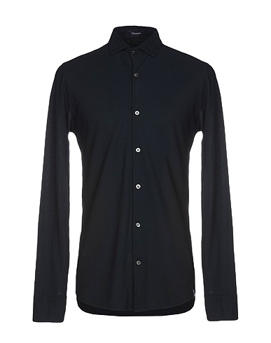 DRUMOHR Solid color shirt Midnight blue 100% Cotton