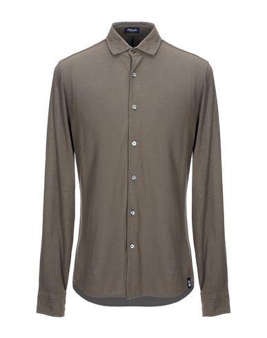 Drumohr Solid Color Shirt In Dark Brown