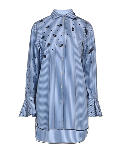 VALENTINO GARAVANI Striped shirt Sky blue 100% Polyamide, Cotton, Polyester