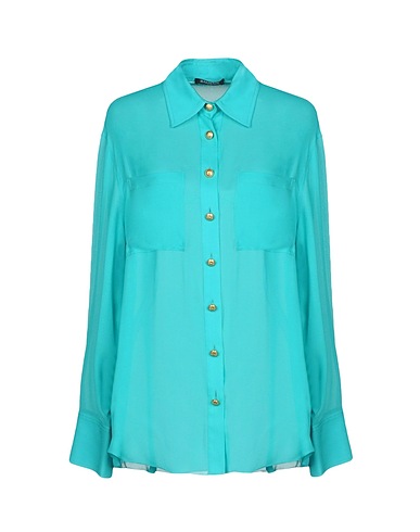 BALMAIN Silk shirts & blouses Turquoise 100% Silk