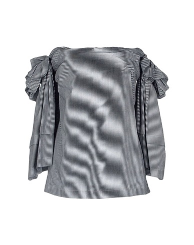 ERIKA CAVALLINI Off-the-shoulder top Midnight blue 100% Cotton